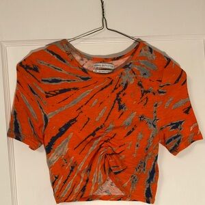Urban Outfitters Vibrant Orange and Gray Crop Top